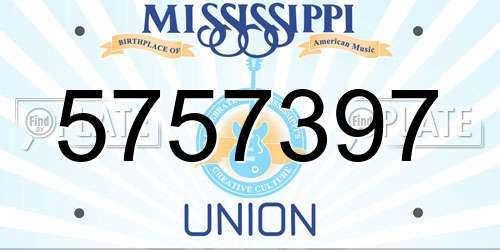 5757397 Mississippi License Plate