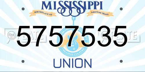 5757535 Mississippi License Plate