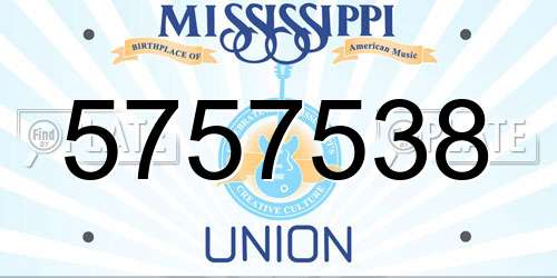 5757538 Mississippi License Plate