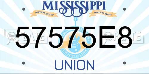 57575E8 Mississippi License Plate