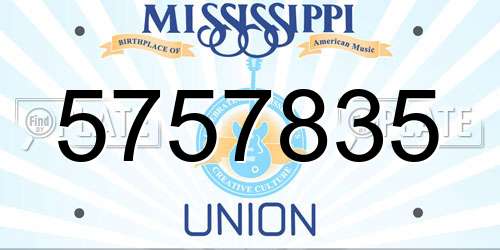 5757835 Mississippi License Plate