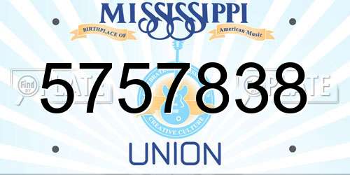 5757838 Mississippi License Plate