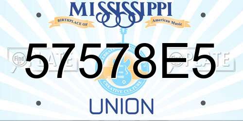 57578E5 Mississippi License Plate