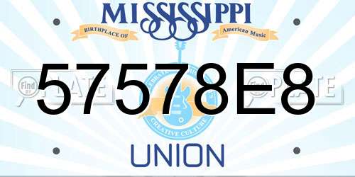 57578E8 Mississippi License Plate