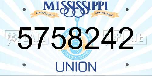 5758242 Mississippi License Plate