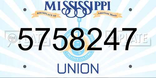 5758247 Mississippi License Plate