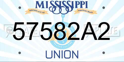 57582A2 Mississippi License Plate