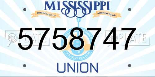 5758747 Mississippi License Plate