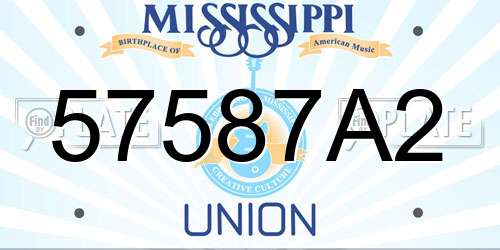 57587A2 Mississippi License Plate