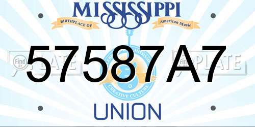 57587A7 Mississippi License Plate