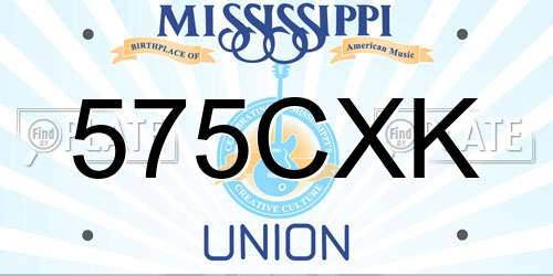 575CXK Mississippi License Plate