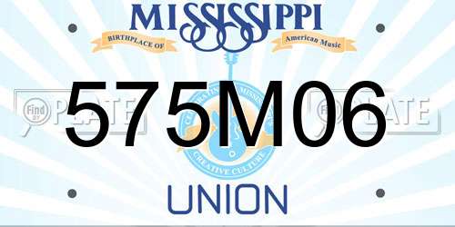 575M06 Mississippi License Plate