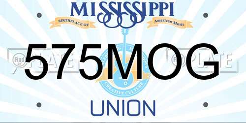 575MOG Mississippi License Plate