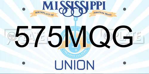 575MQG Mississippi License Plate