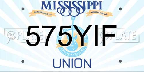 575YIF Mississippi License Plate