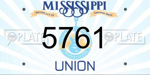 5761 Mississippi License Plate