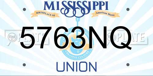 5763NQ Mississippi License Plate