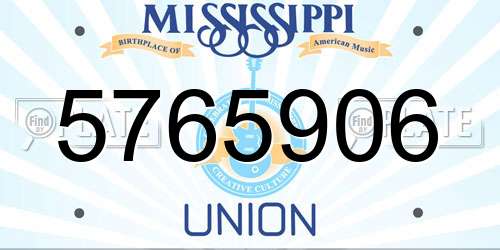 5765906 Mississippi License Plate