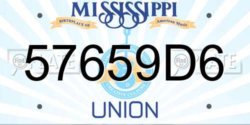 57659D6 Mississippi License Plate