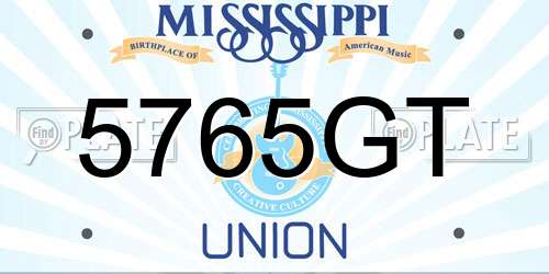 5765GT Mississippi License Plate