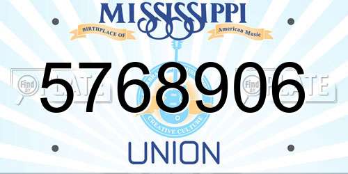 5768906 Mississippi License Plate