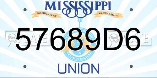 57689D6 Mississippi License Plate