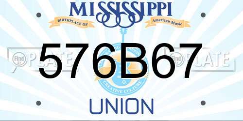 576B67 Mississippi License Plate