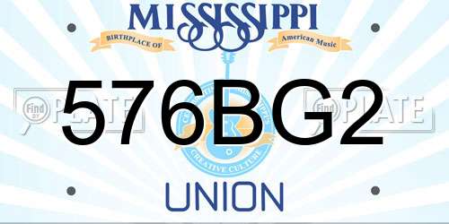 576BG2 Mississippi License Plate