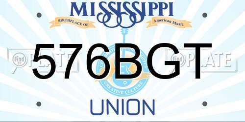 576BGT Mississippi License Plate