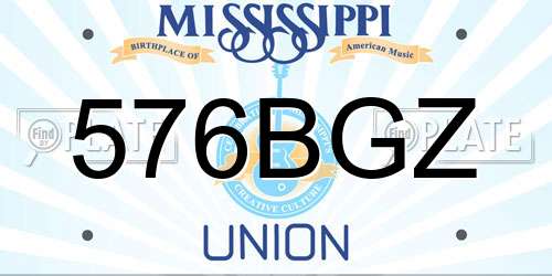 576BGZ Mississippi License Plate