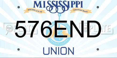 576END Mississippi License Plate