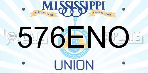 576ENO Mississippi License Plate