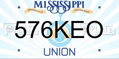576KEO Mississippi License Plate