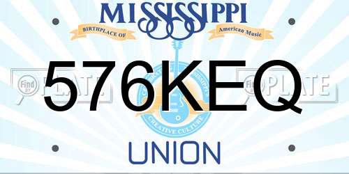 576KEQ Mississippi License Plate