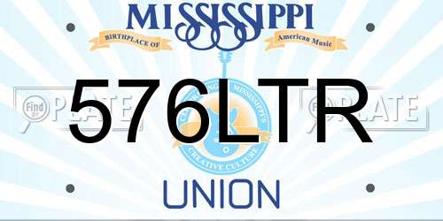576LTR Mississippi License Plate