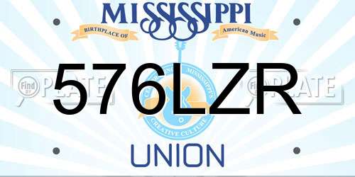 576LZR Mississippi License Plate