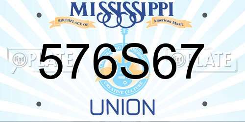 576S67 Mississippi License Plate