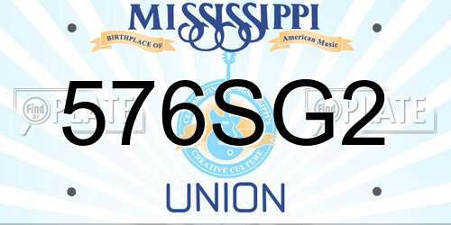 576SG2 Mississippi License Plate