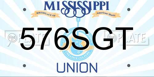 576SGT Mississippi License Plate