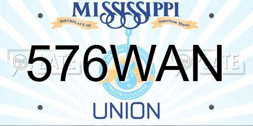 576WAN Mississippi License Plate