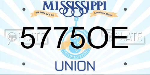 5775OE Mississippi License Plate