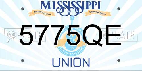 5775QE Mississippi License Plate