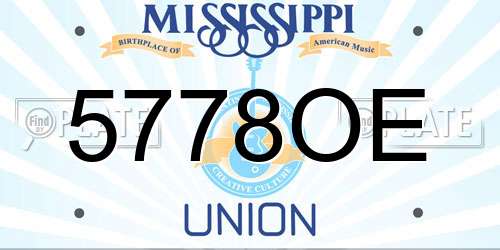 5778OE Mississippi License Plate