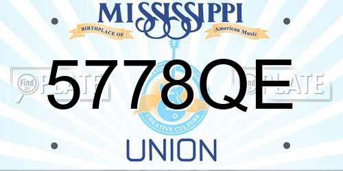 5778QE Mississippi License Plate