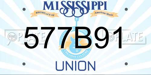 577B91 Mississippi License Plate
