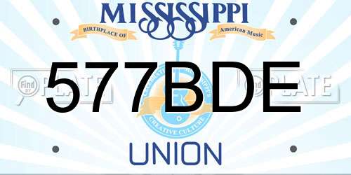 577BDE Mississippi License Plate
