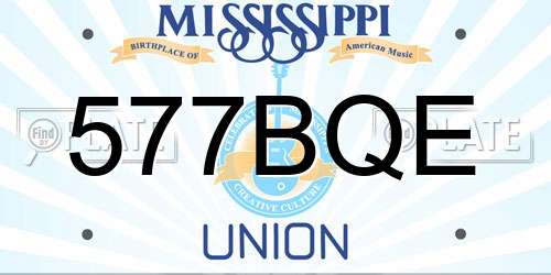 577BQE Mississippi License Plate