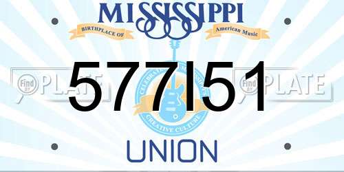 577I51 Mississippi License Plate