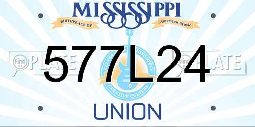 577L24 Mississippi License Plate