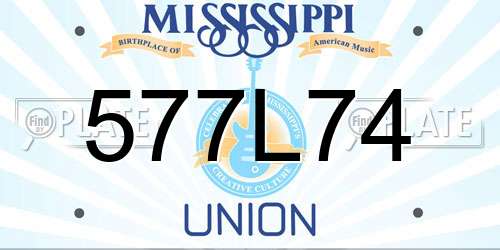 577L74 Mississippi License Plate